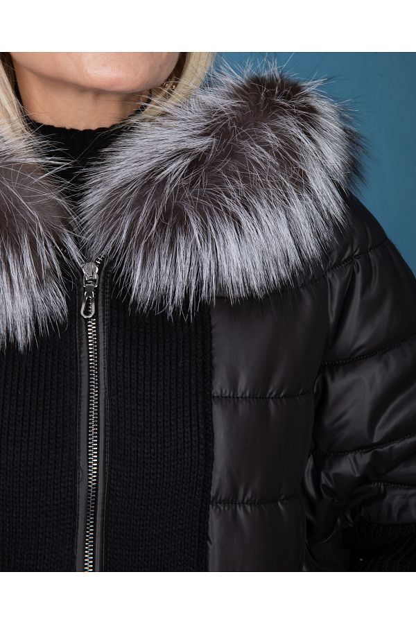 Black fur half jacket new arrivals