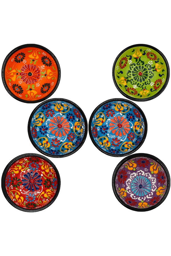Graely-Tile Colored Patterned Small Bowl of 6 1