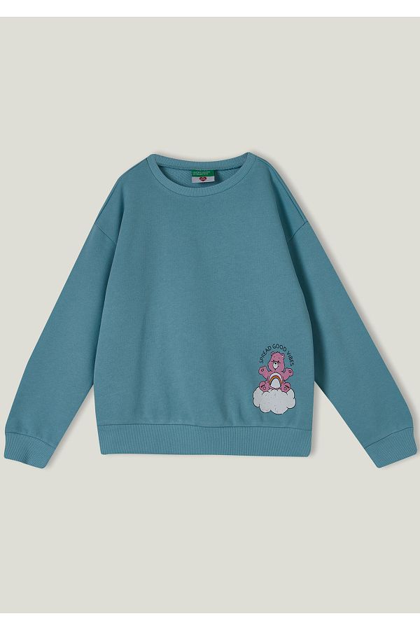 United Colors of Benetton-Bluza dziewczęca w kolorze wody zielonej 1