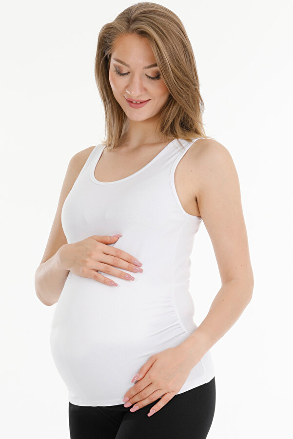 par lingerie pl Hamile Atlet Kalın Askılı Beyaz