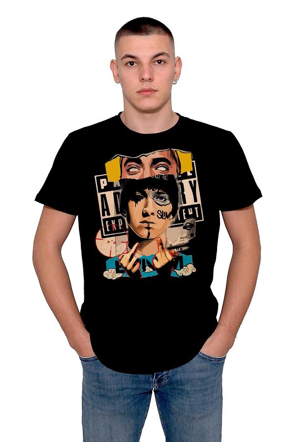 BIGROON-Eminem Rap God Unisex Slim Hip-Hop T-Shirt 1