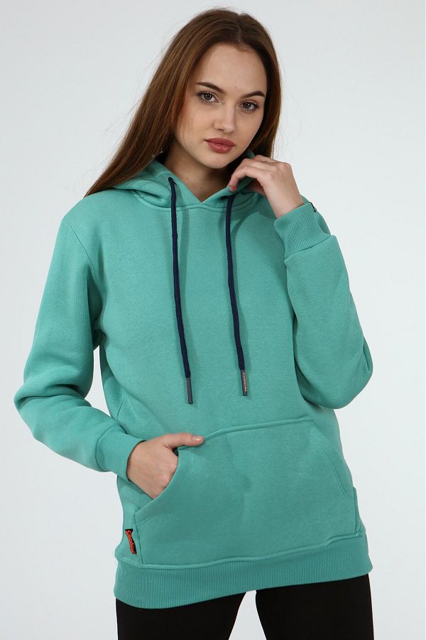COMB NE M CHA L Ca la Color Hooded Kangaroo Pocket Women s Sweatshirt 1200 Trendyol