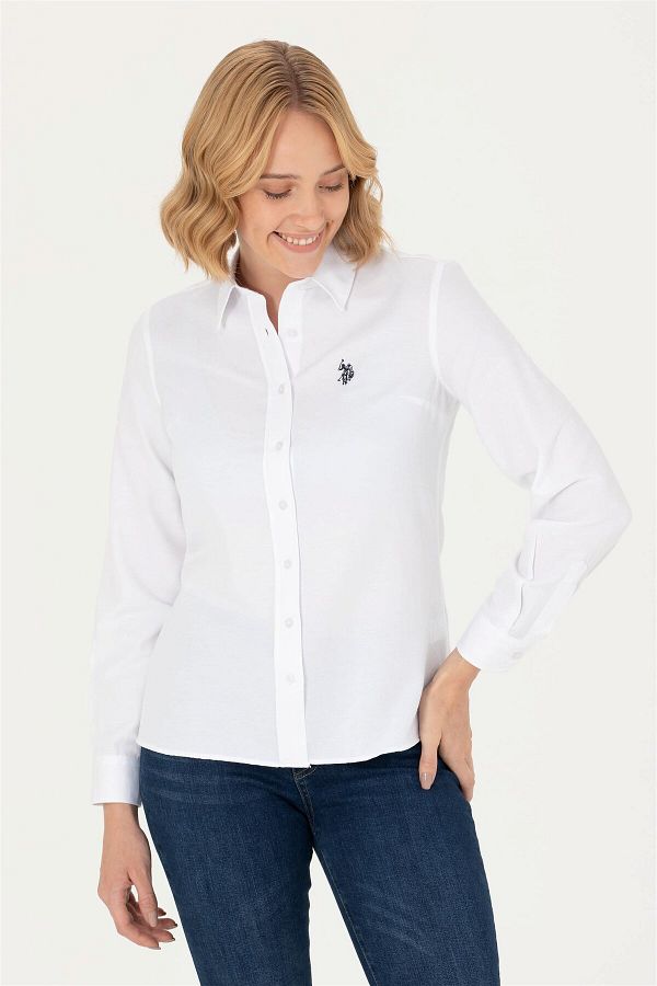White long sleeve polo dress shirt discount