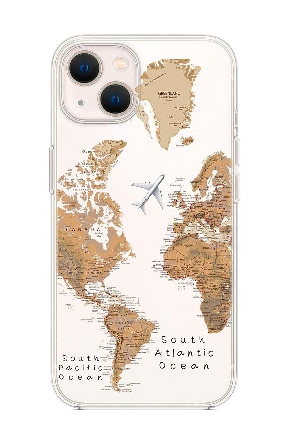 mooodcase-حافظة هاتف من السيليكون الشفاف بنمط خريطة العالم المتوافقة مع هاتف Iphone 14 1