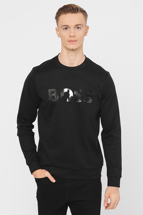 Boss hugo boss logo sweatshirt black shop