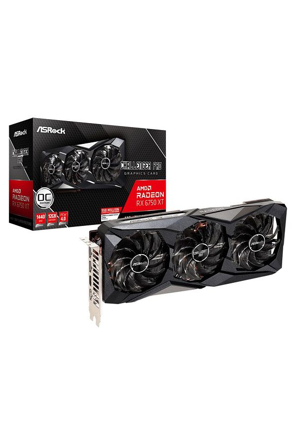 ASROCK-Radeon RX 6750 XT Challenger PRO 12G OC 12GB GDDR6 192 Bit Graphics Card 90-GA3QZZ-00UANF 1