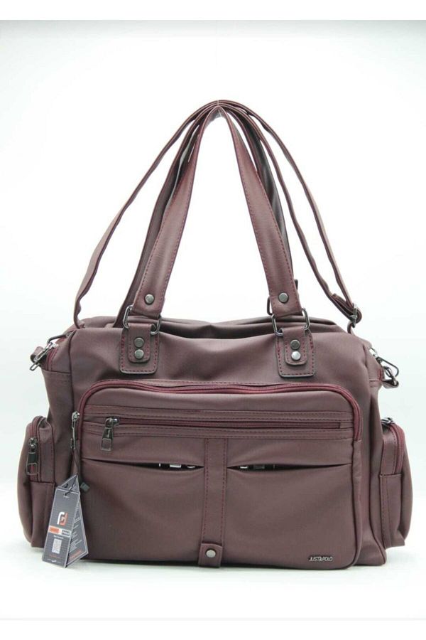 Just Polo Women s Claret Red Large Size Multi Compartment Shoulder Bag 2152 Trendyol