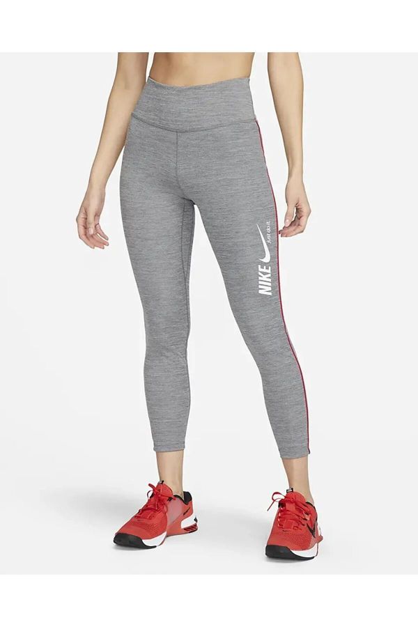 Nike Sports Leggings - Gray - Normal Waist - Trendyol