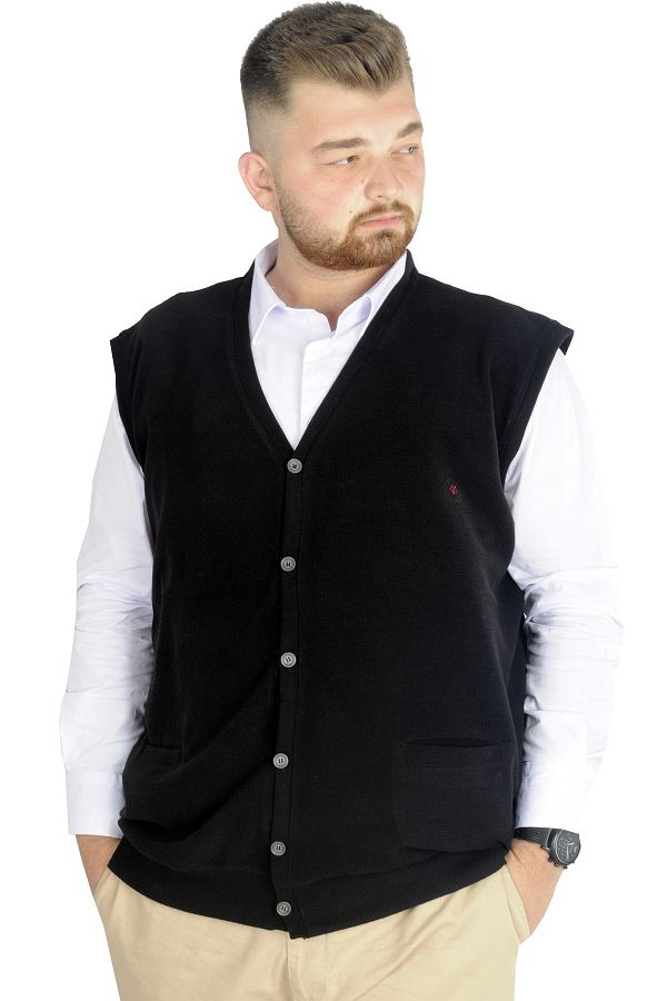 Modexl Mode Xl Large Size Men s Vest Pink Thessaloniki Buttoned 20545 Black Trendyol