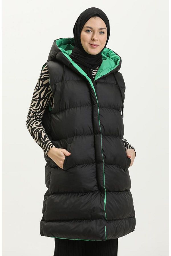 Emerald green puffer vest shop