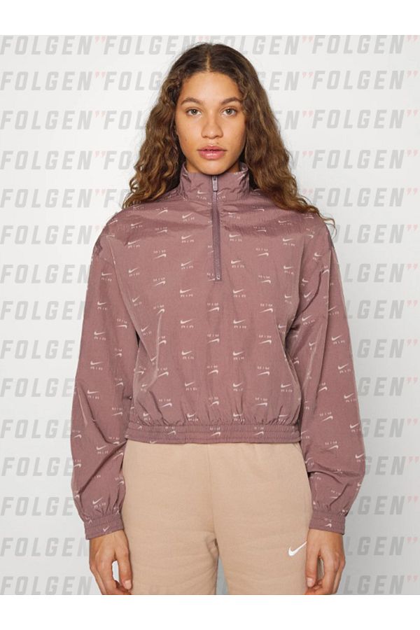 Nike Air Anll Over Print Woven Half Zip Hoodie Women s Sweatshirt Trendyol