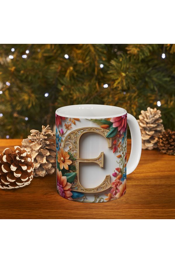 ROLLAS STORE-Aesthetic Custom Design Mug with Letter E 1