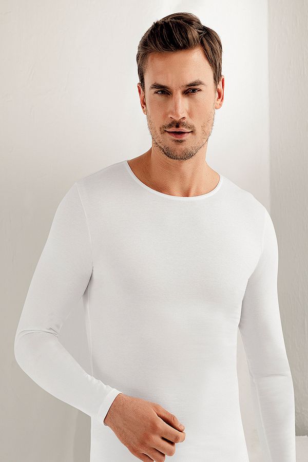 Şahinler-Men's White Long Sleeve Undershirt Me070-By 1