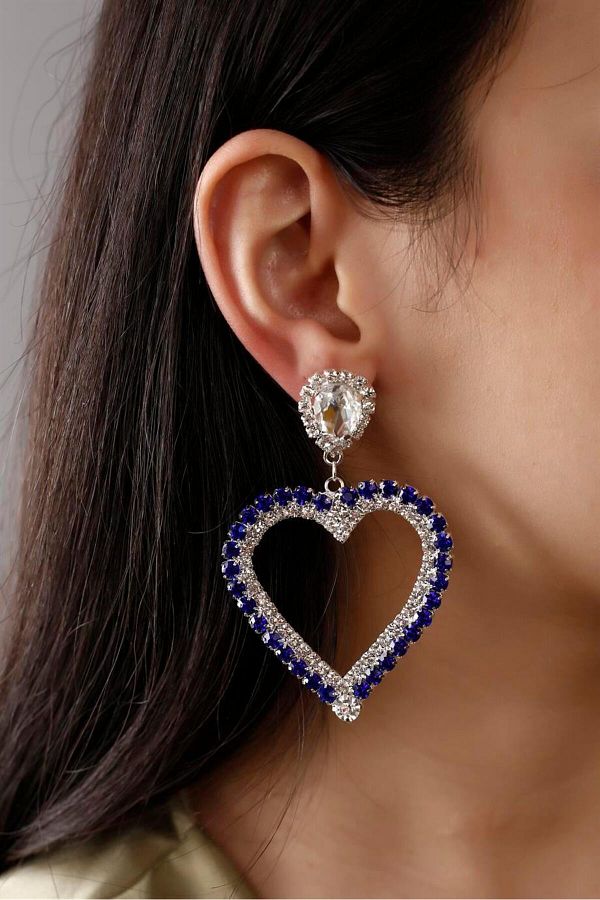 Big heart earrings hotsell