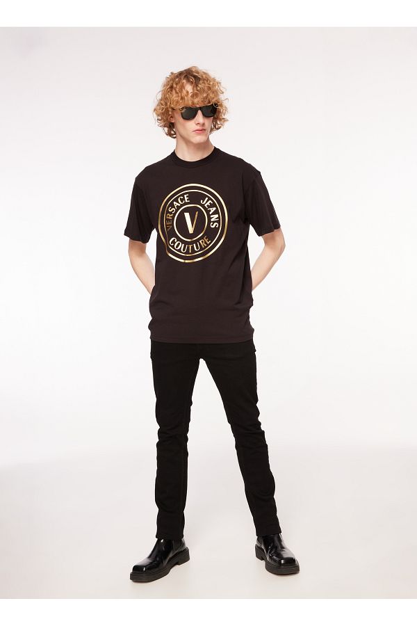 VERSACE JEANS COUTURE Men's Black Crew Neck T-shirt