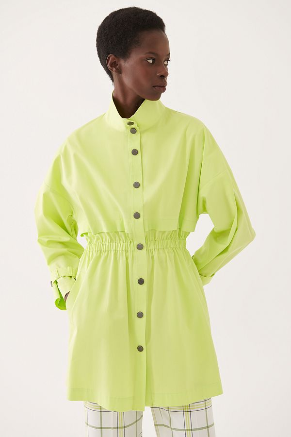 Mandarin collar trench coat sale