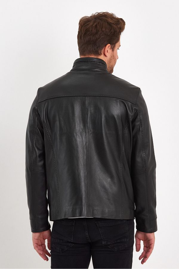 Punto leather and fur jacket deals