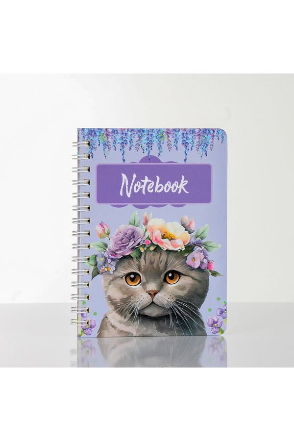 Beenotes-Kitten Hard Cover Spiral Elastic Striped Notebook / School Notebook / Notepad 1