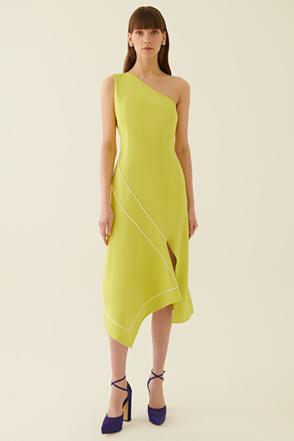 Perspective Light Green Midi Women's Dress Oynx Trendyol