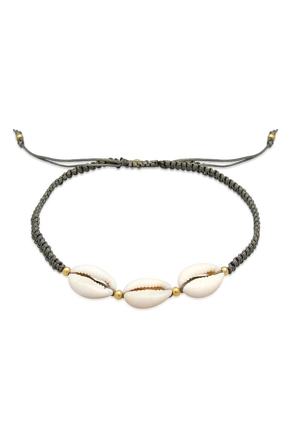 ELLI-Fußschmuck Kauri Muschel Ozean Maritim Naylon 925 Gümüş 1