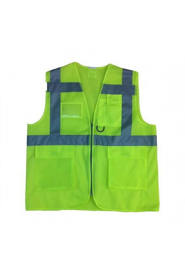 monero-KURYE VEST PHOSPHORIZED NEON YELLOW [X LARGE] 3 POCKET ZIPPERED 1