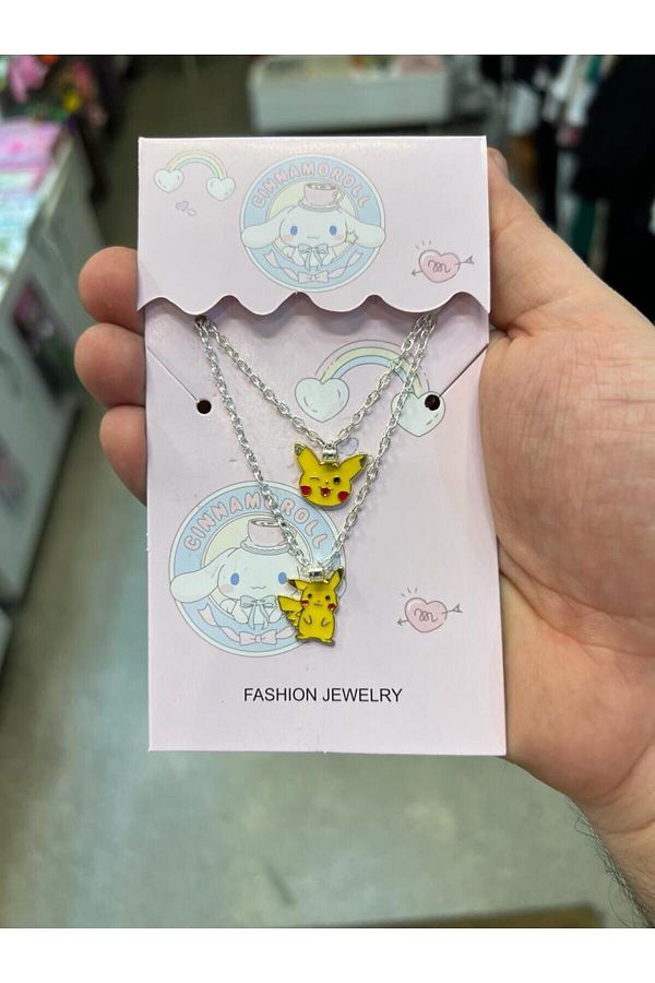 Acousticworld Pokemon Pikachu Best Friends Unisex Necklace 2 Piece Friendship Necklace Stylish Gift Trendyol