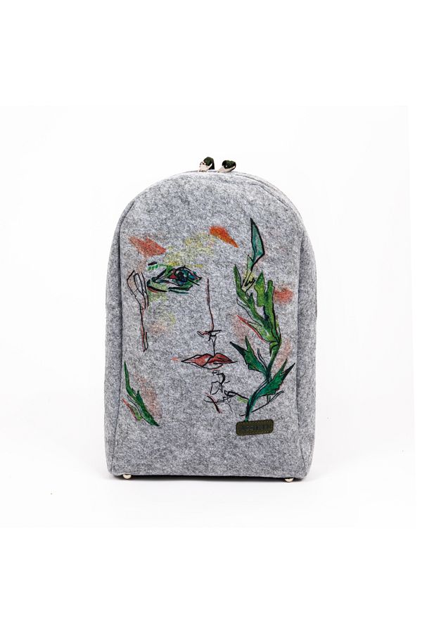 Biggdesign-Filzrucksack mit Reißverschluss „Faces“ 1