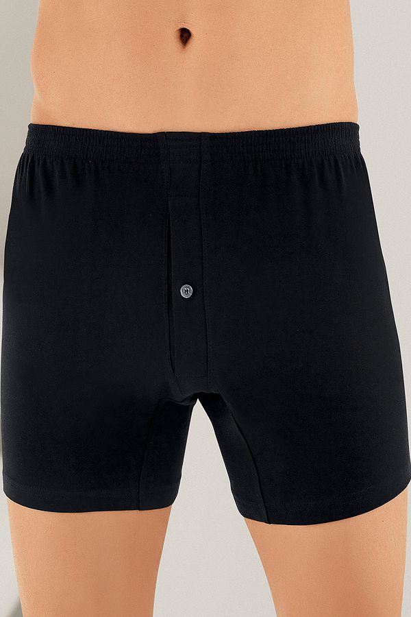 Şahinler-Boxer pentru bărbați, negru, din bumbac pieptănat, cu nasturi, ME010 1