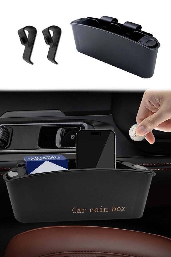 FRT Ottoman-Car Door Side Pocket Storage Box with Automatic Coin Compartment 1