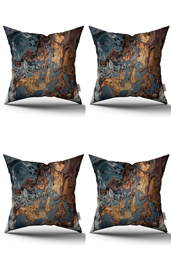 Cango Home-Gray Modern Abstract Patterned Set of 4 Digital Printed Throw Pillow Cases 1