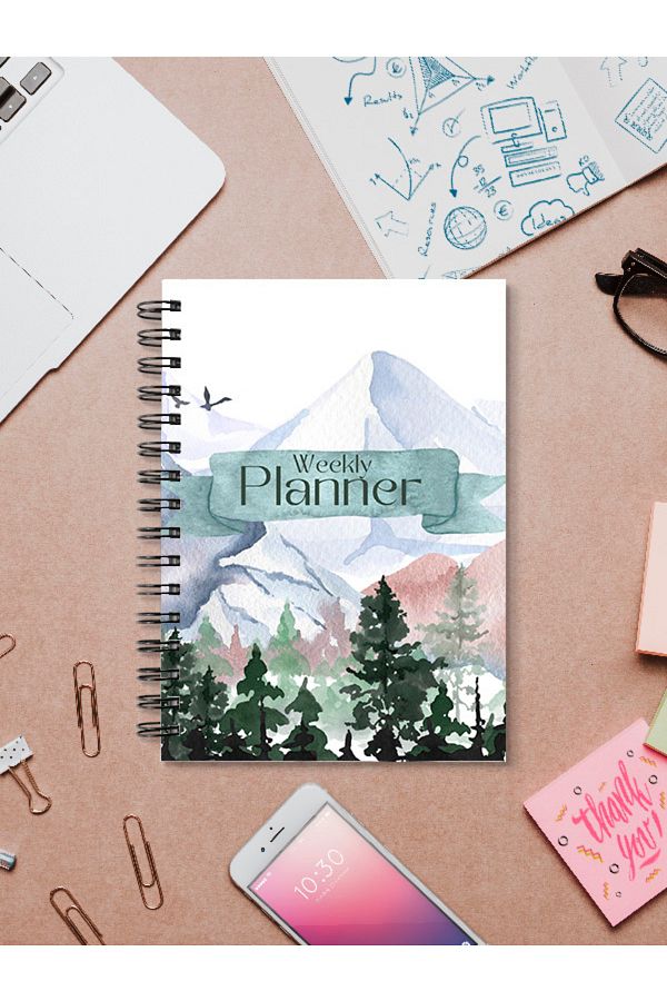Fobinote-Weekly Planner 14.8x21 Cm 80 Sheets (160 Pages) Weekly Planner A5 Size 1