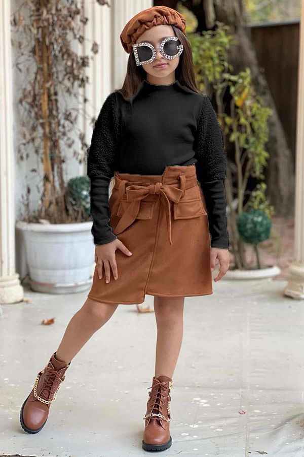 Suede skirt and top set new arrivals