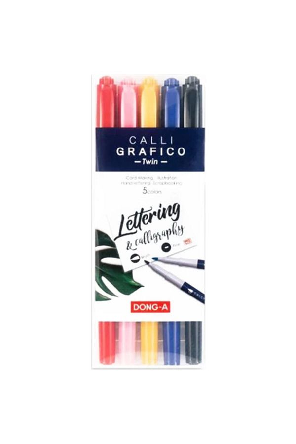 Dong-A-Calli Grafico Double Tip Calligraphy Pen Brush Tip Set of 5 1
