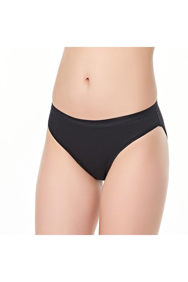 Tutku-Women's Black 3-Pack Cotton Waterway Bikini Panties 1