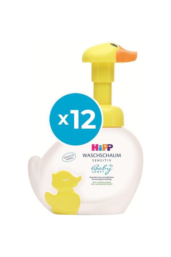 Hipp-Babysanft Baby Hand Washing Foam - 250ml, Set of 12 with Pump 1