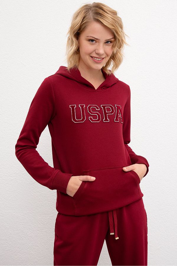 U.S. Polo Assn.-سويت شيرت نسائي أحمر 1