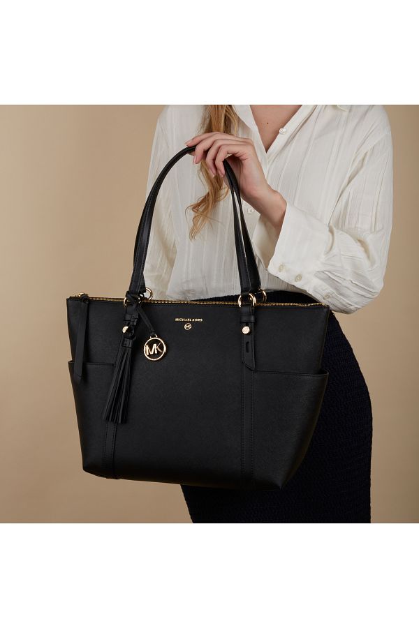 Michael Kors Michael Kors Sullivan Zwarte Leren Shopper 30T0GNXT3L 001 Trendyol