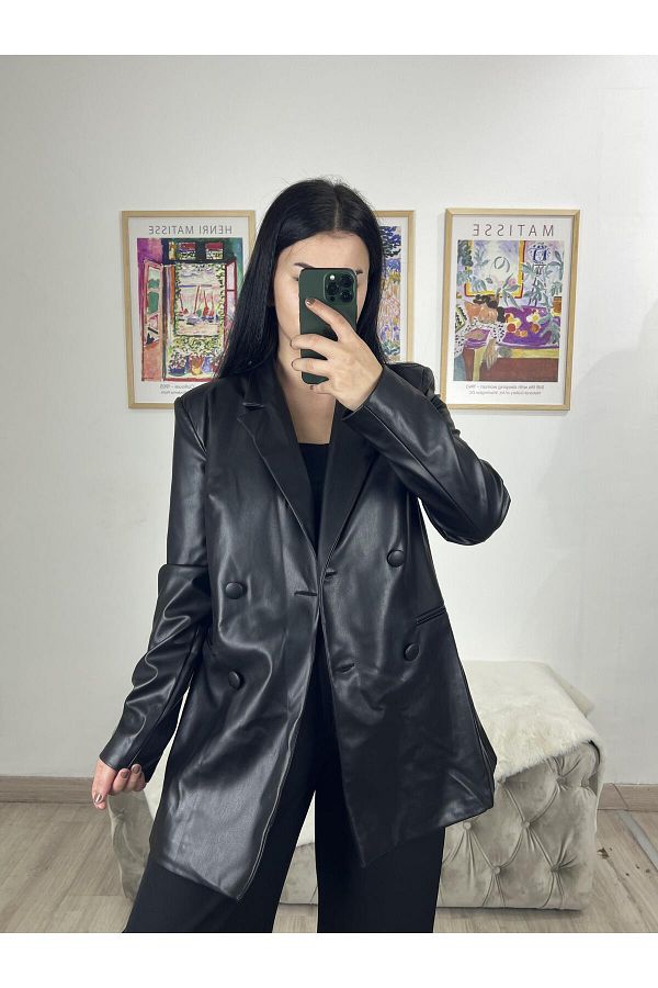 Frame leather blazer online