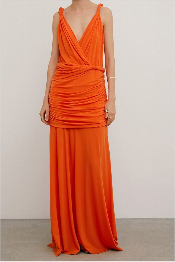 Halston heritage draped dress discount