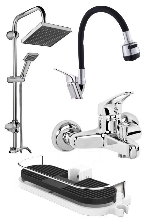 MOONSHOP-Pro Germany Mix 3-Piece RobotVebataryaset - Bathroom Faucet, Sprinkler Head and Shower Head 1
