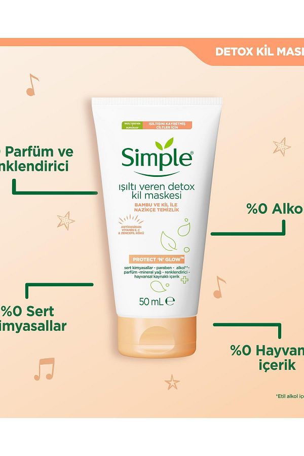 Simple-50 Ml Detox Clay Mask for Radiance and Loss Skin 1