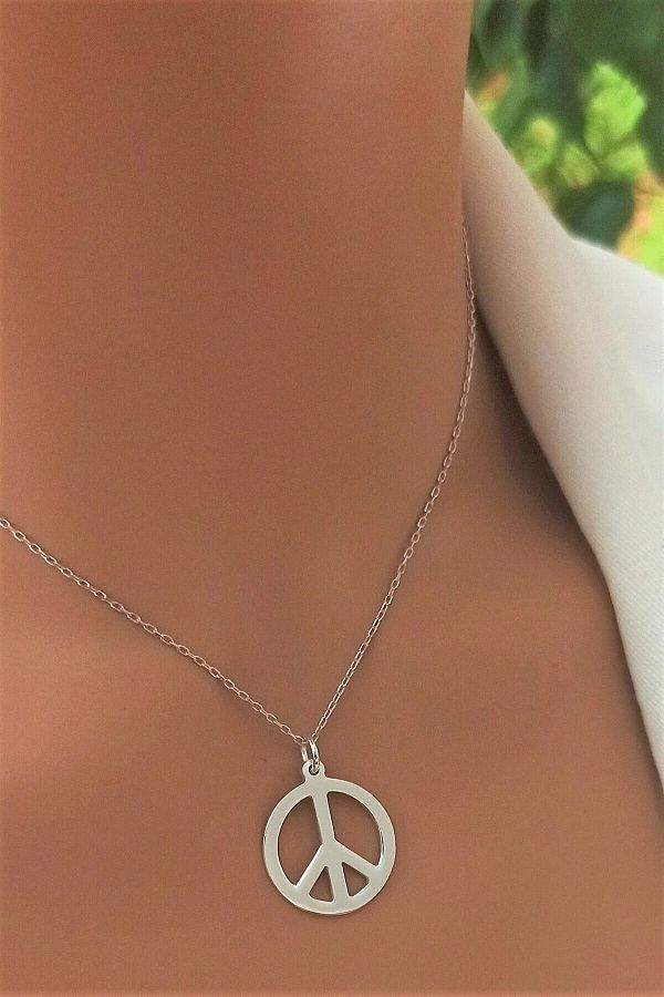 İYİ MODA-Peace Symbol Steel Necklace 1