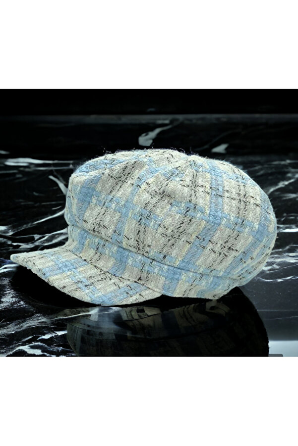 Shopiolog Women's Winter Stamp Wool Floppy Hat Cap Beretta- Trendyol