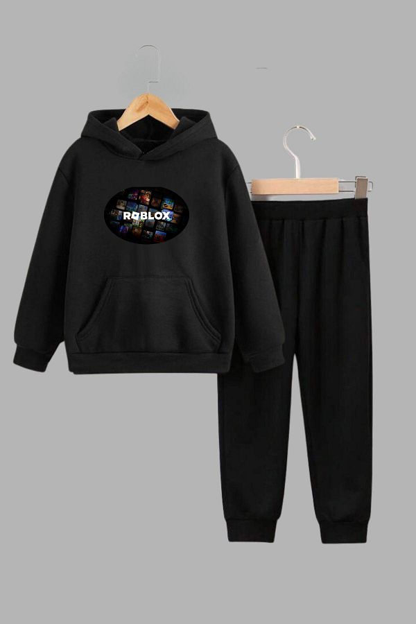 CASUALSTYLE Children s Black Roblox Printed Winter Tracksuit Set Trendyol