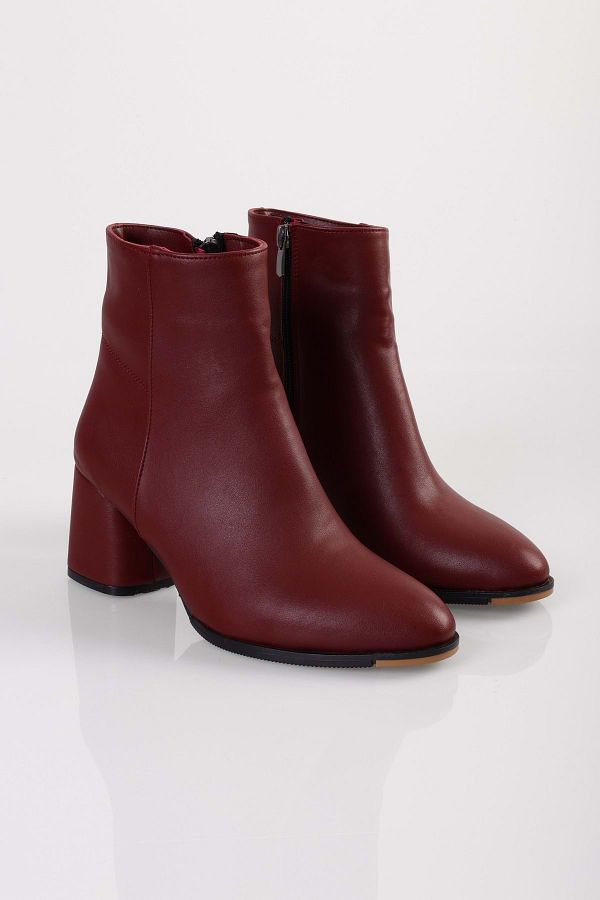 Shoeberry-Women's Haylee Burgundy Leather Heeled Boots 1
