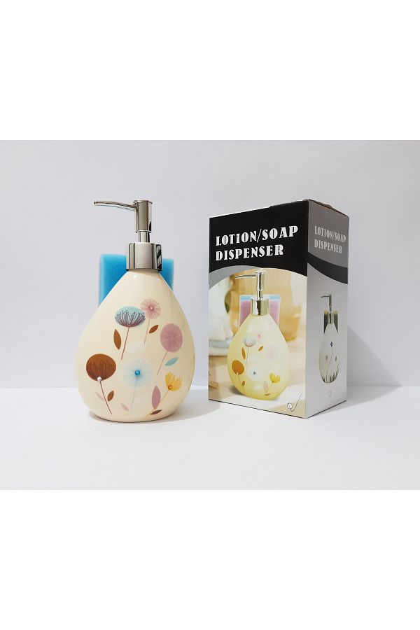 renkli çiçekler-Dozator de săpun lichid din porțelan cu model 500 ml 1