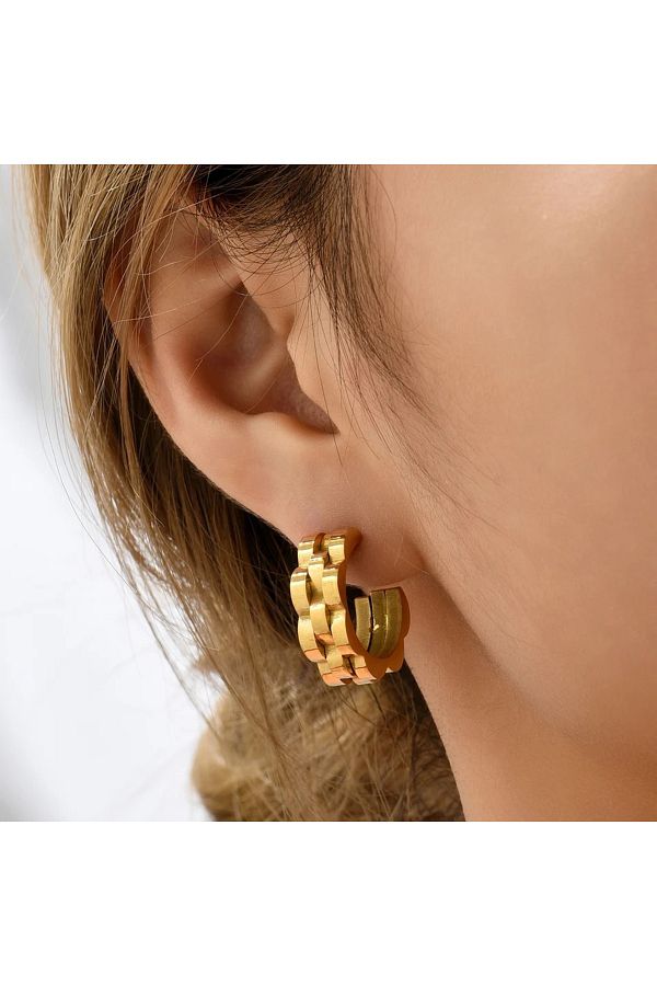 Gece Bijuteri Rolex model gold hoop earrings Trendyol
