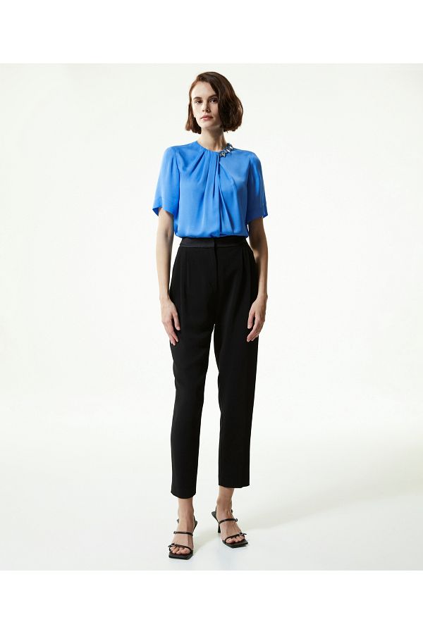 Machka-Pantaloni din satin Duchess Garnited Tigarette Fit 1