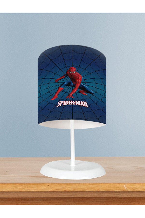BAMBAŞKA MODA BEBEK VE ÇOCUK ODASI Spider Man Desenli Lacivert Abajur