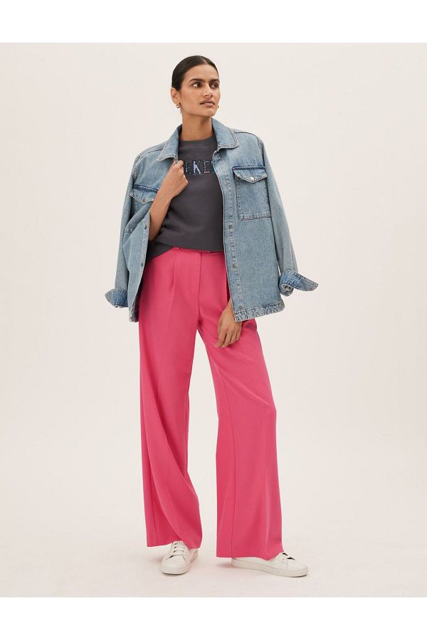 Marks spencer wide leg trousers clearance